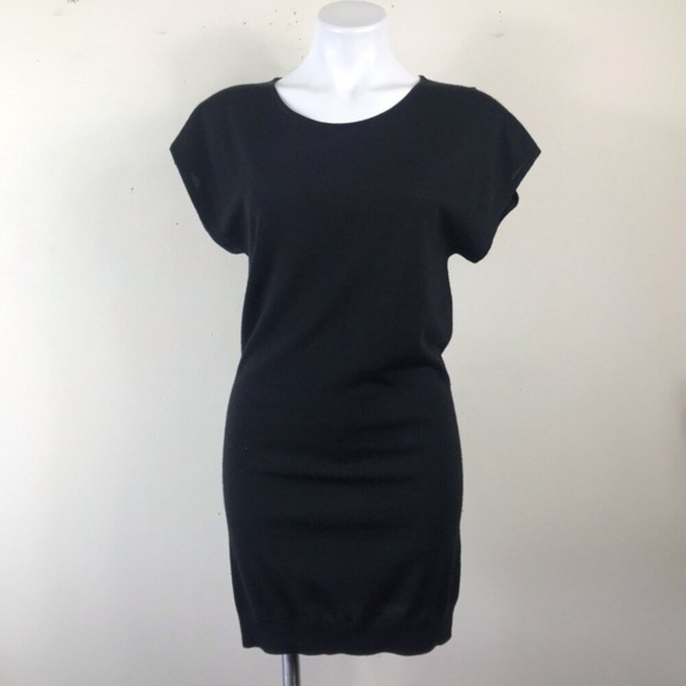 Theory Kobe Nouvella Black Lace Back Knit Wool Sweater Mini Dress Tunic S Goth - Picture 9 of 16